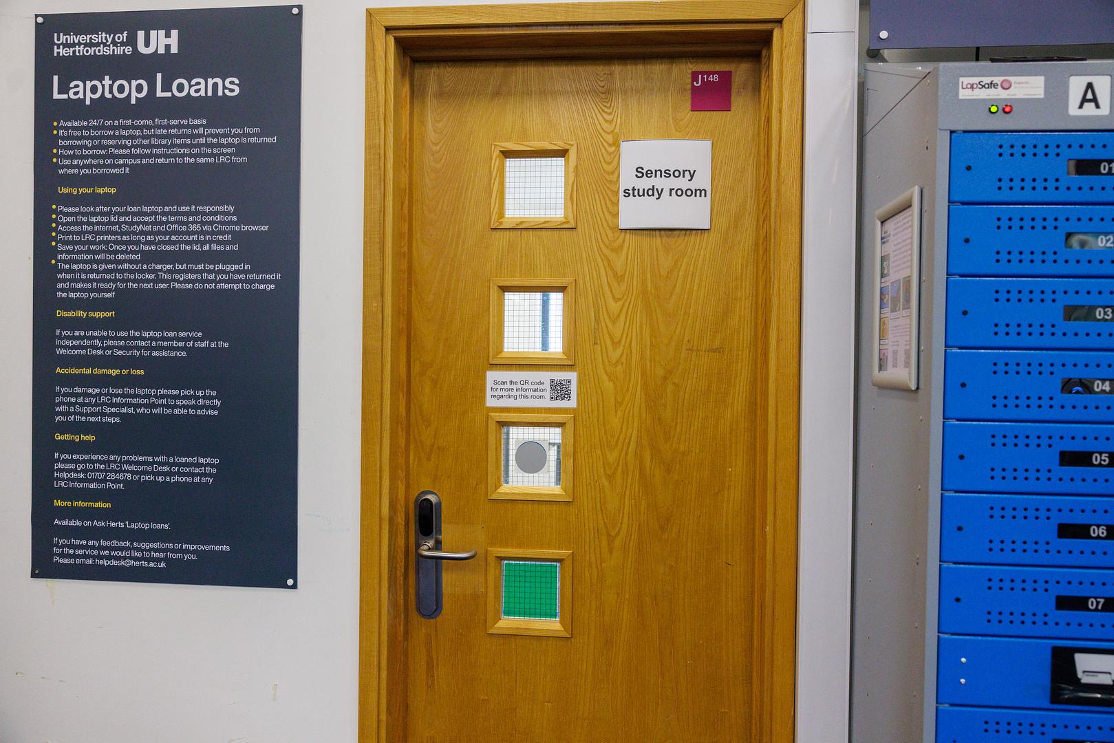 Sensory study room door